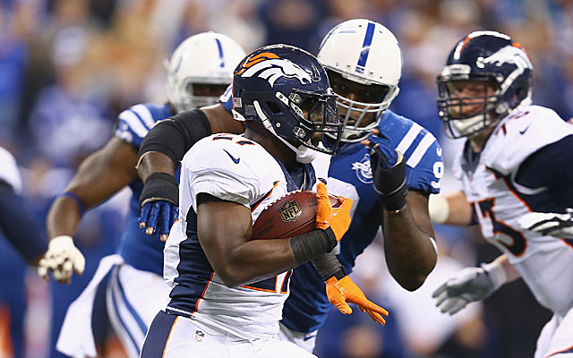 Knowshon Moreno didn't have a lot of running room on short-yardage plays in Indy. (Getty)