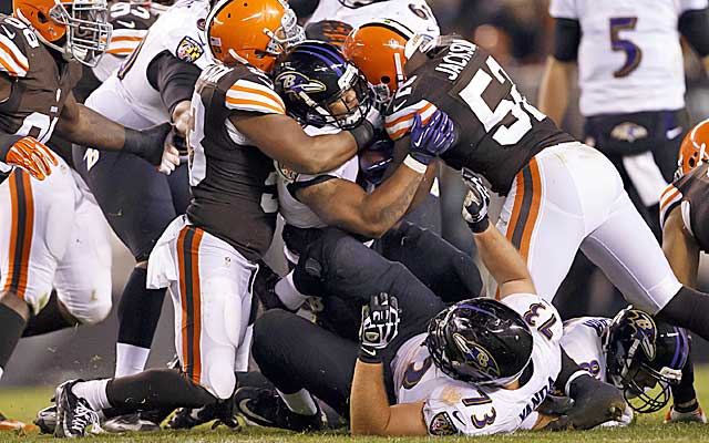 Tackle Michael Oher, guard Marshal Yanda and center Gino