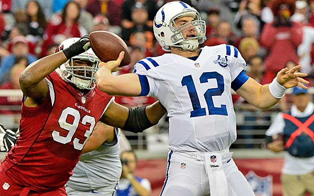 Luck is trying his best to carry his team -- and often trying to do too much.  (USATSI)