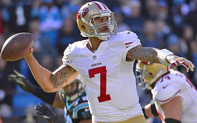 The 49ers, known for a pounding ground attack, have opened it up more with Colin Kaepernick.   (USATSI)