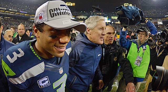 Russell Wilson and Pete Carroll ride, in part, a 2012 preseason decision to SB XLVIII. (USATSI)