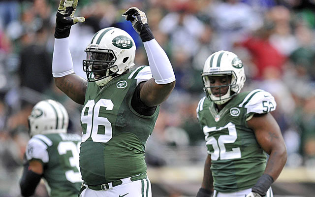 Muhammad Wilkerson (96) has emerged as a centerpiece of the Jets' defense. (USATSI)