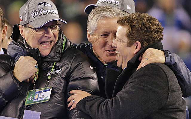John Schneider and Pete Carroll say they're in constant contact with owner Paul Allen on tough calls. (USATSI)