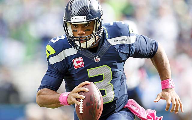 Keeping Russell Wilson in the pocket will be key for the Patriots.  (YouTube)
