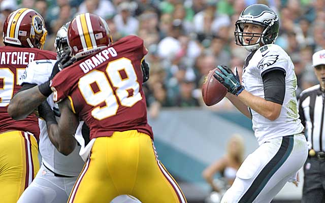 Nick Foles' turnover issues are a concern.  (Getty Images)