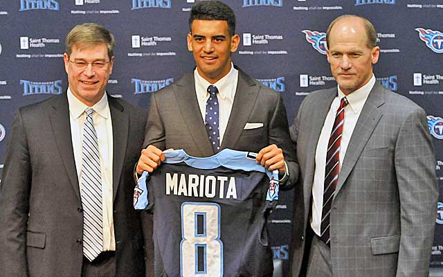 Marcus Mariota has to be happy with the receiving weapons in place in Tennessee. (USATSI)