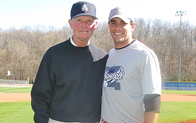 Coach Hendley with Carson Schilling, former Stratford and University of Georgia catcher, and winner of  this year's HR derby.    (Provided to CBSSports.com)