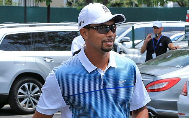 Four-time winner Tiger Woods arrives at Valhalla and gets ready to play in the PGA Championship. (Getty Images)